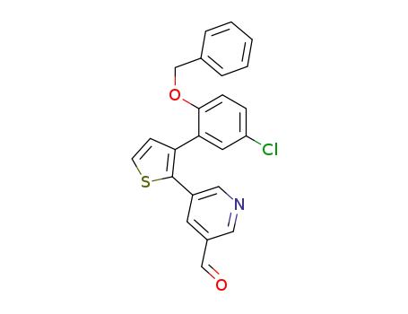 3-Pyridinecarboxaldehyde,
5-[3-[5-chloro-2-(phenylmethoxy)phenyl]-2-thienyl]-
