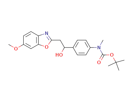 {4-[1-hydroxy-2-(6-methoxy-benzooxazol-2-yl)-ethyl]-phenyl}-methyl-carbamic acid <i>tert</i>-butyl ester