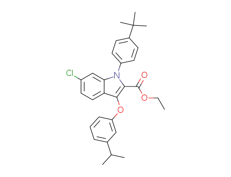 1H-Indole-2-carboxylic acid,
6-chloro-1-[4-(1,1-dimethylethyl)phenyl]-3-[3-(1-methylethyl)phenoxy]-,
ethyl ester