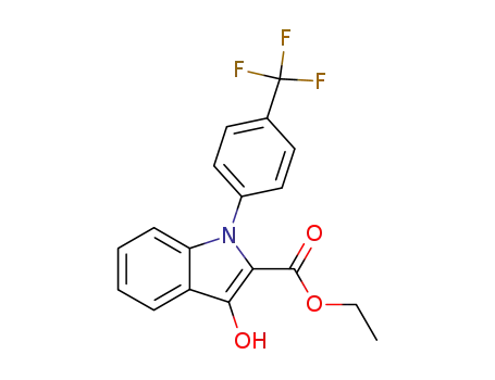 Molecular Structure of 911815-52-6 (1H-Indole-2-carboxylic acid, 3-hydroxy-1-[4-(trifluoromethyl)phenyl]-,
ethyl ester)
