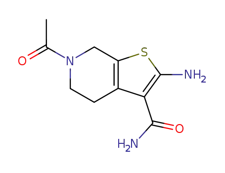Molecular Structure of 24248-74-6 (6-acetyl-2-amino-4,5,6,7-tetrahydrothieno[2,3-c]pyridine-3-carboxamide)