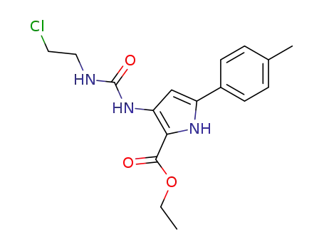Molecular Structure of 850145-26-5 (1H-Pyrrole-2-carboxylic acid,
3-[[[(2-chloroethyl)amino]carbonyl]amino]-5-(4-methylphenyl)-, ethyl
ester)