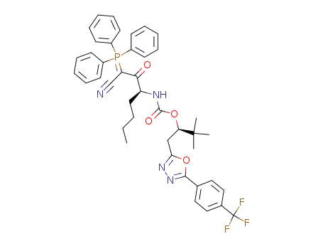 {(S)-1-[2-Cyano-2-(triphenyl-λ<sup>5</sup>-phosphanylidene)-acetyl]-pentyl}-carbamic acid (R)-2,2-dimethyl-1-[5-(4-trifluoromethyl-phenyl)-[1,3,4]oxadiazol-2-ylmethyl]-propyl ester
