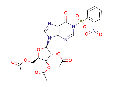 Acetic acid (2R,3R,4R,5R)-4-acetoxy-5-acetoxymethyl-2-[1-(2-nitro-benzenesulfonyl)-6-oxo-1,6-dihydro-purin-9-yl]-tetrahydro-furan-3-yl ester