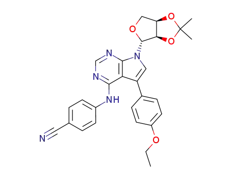 4-N-(4-cyanophenyl)amino-5-(4-ethoxyphenyl)-7-(2',3'-O-isopropylidene-β-D-erythro-furanosyl)pyrrolo[2,3-d]pyrimidine