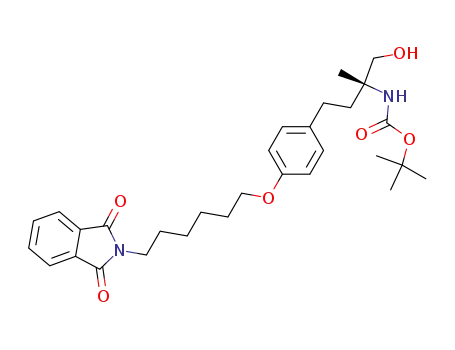 Carbamic acid,
[(1R)-3-[4-[[6-(1,3-dihydro-1,3-dioxo-2H-isoindol-2-yl)hexyl]oxy]phenyl]-
1-(hydroxymethyl)-1-methylpropyl]-, 1,1-dimethylethyl ester