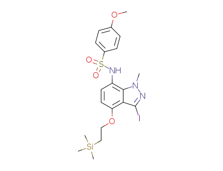 N-(3-iodo-4-(2-trimethylsilanyl-ethoxy)-1-methyl-1H-7-indazolyl)-4-methoxybenzene sulfonamide