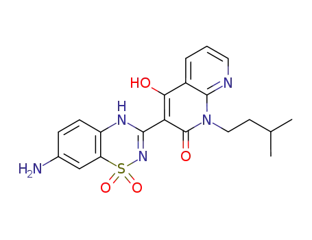 1,8-Naphthyridin-2(1H)-one,
3-(7-amino-1,1-dioxido-2H-1,2,4-benzothiadiazin-3-yl)-4-hydroxy-1-(3-
methylbutyl)-