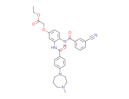 Acetic acid,
[4-[(3-cyanobenzoyl)amino]-3-[[4-(hexahydro-4-methyl-1H-1,4-diazepin-
1-yl)benzoyl]amino]phenoxy]-, ethyl ester