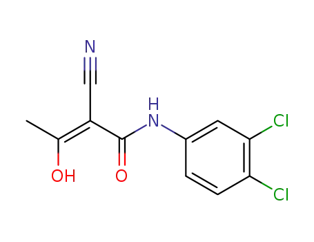 Molecular Structure of 62004-04-0 (2-Butenamide, 2-cyano-N-(3,4-dichlorophenyl)-3-hydroxy-)