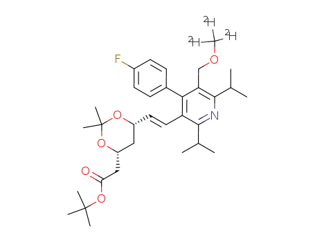 tert-butyl 2-((4R,6S)-6-((E)-2-(4-(4-fluorophenyl)-2,6-diisopropyl-5-[(d3-methoxy)methyl]pyridin-3-yl)vinyl)-2,2-dimethyl-1,3-dioxan-4-yl)acetate