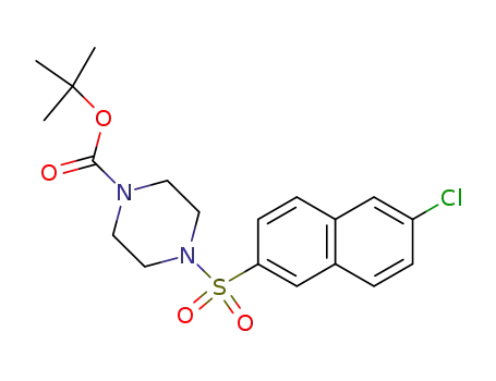 Molecular Structure of 216866-88-5 (1-Piperazinecarboxylic acid, 4-[(6-chloro-2-naphthalenyl)sulfonyl]-,
1,1-dimethylethyl ester)