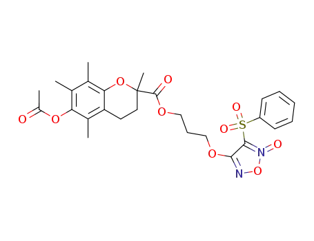 6-acetoxy-2,5,7,8-tetramethyl-chroman-2-carboxylic acid 3-(4-benzenesulfonyl-5-oxy-furazan-3-yloxy)-propyl ester