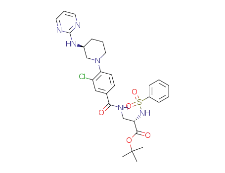 (S)-2-Benzenesulfonylamino-3-{3-chloro-4-[(S)-3-(pyrimidin-2-ylamino)-piperidin-1-yl]-benzoylamino}-propionic acid tert-butyl ester