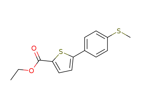 Molecular Structure of 284493-78-3 (2-Thiophenecarboxylic acid, 5-[4-(methylthio)phenyl]-, ethyl ester)