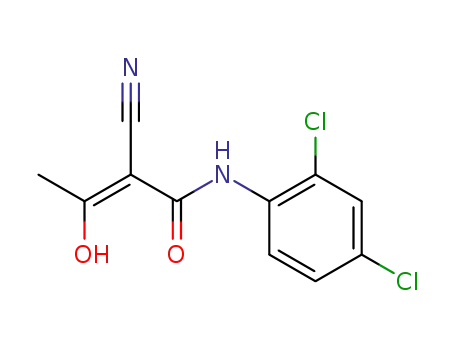Molecular Structure of 62004-09-5 (2-Butenamide, 2-cyano-N-(2,4-dichlorophenyl)-3-hydroxy-)