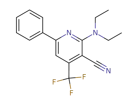 Molecular Structure of 114084-97-8 (2-(DIETHYLAMINO)-6-PHENYL-4-(TRIFLUOROMETHYL)NICOTINONITRILE)