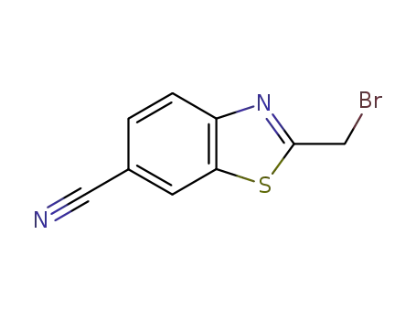 Molecular Structure of 167979-54-6 (6-Benzothiazolecarbonitrile, 2-(broMoMethyl)-)
