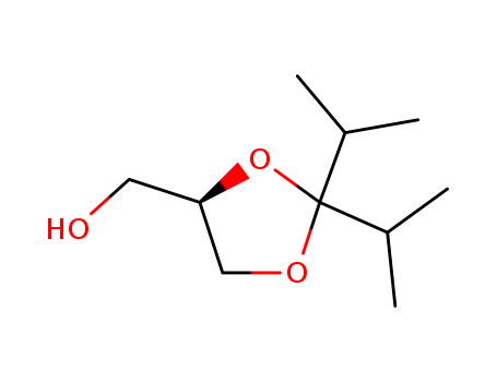 Molecular Structure of 124918-10-1 (1,3-Dioxolane-4-methanol, 2,2-bis(1-methylethyl)-, (4R)-)