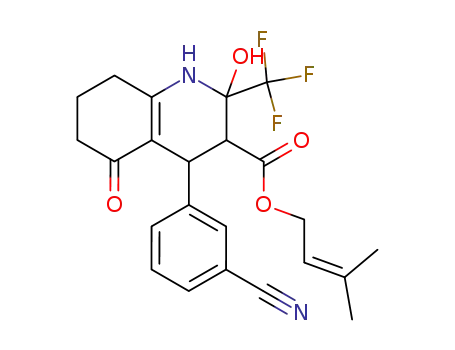 4-(3-cyano-phenyl)-2-hydroxy-5-oxo-2-trifluoromethyl-1,2,3,4,5,6,7,8-octahydro-quinoline-3-carboxylic acid 3-methyl-but-2-enyl ester