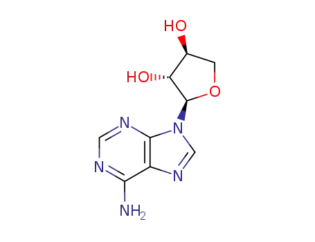 Molecular Structure of 14266-03-6 (3,4-Furandiol, 2-(6-amino-9H-purin-9-yl)tetrahydro-, (2R,3R,4S)-)