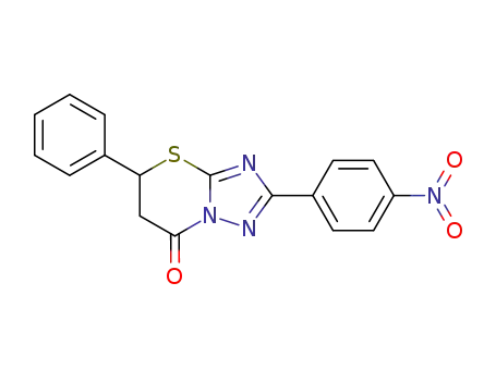 Molecular Structure of 384849-41-6 (2-{4-nitrophenyl}-5-phenyl-5,6-dihydro-7H-[1,2,4]triazolo[5,1-b][1,3]thiazin-7-one)