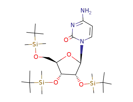Molecular Structure of 72409-19-9 (4-amino-1-((2R,3R,4R,5R)-3,4-bis((tert-butyldimethylsilyl)oxy)-5-(((tert-butyldimethylsilyl)oxy)methyl)tetrahydrofuran-2-yl)pyrimidin-2(1H)-one)