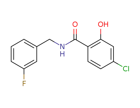 Molecular Structure of 1039970-03-0 (4-chloro-<i>N</i>-(3-fluoro-benzyl)-2-hydroxy-benzamide)