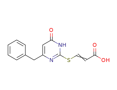 3-(6-benzyl-3,4-dihydro-4-oxopyrimidin-2-ylthio)-2-propenoic acid