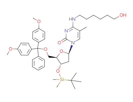 1-[5-[bis-(4-methoxy-phenyl)-phenyl-methoxymethyl]-4-(<i>tert</i>-butyl-dimethyl-silanyloxy)-tetrahydro-furan-2-yl]-4-(6-hydroxy-hexylamino)-5-methyl-1<i>H</i>-pyrimidin-2-one