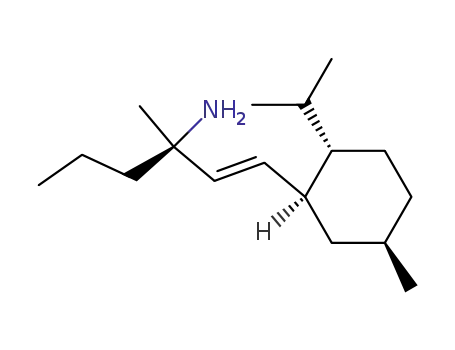 Molecular Structure of 920749-77-5 (1-Hexen-3-amine,
3-methyl-1-[(1S,2S,5R)-5-methyl-2-(1-methylethyl)cyclohexyl]-, (1E,3R)-)