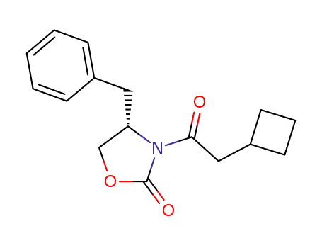 Molecular Structure of 144164-36-3 ((S)-4-Benzyl-3-(2-cyclobutyl-acetyl)-oxazolidin-2-one)