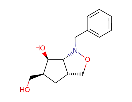 Molecular Structure of 918827-83-5 (1-benzyl-5-hydroxymethyl-hexahydro-cyclopenta[<i>c</i>]isoxazol-6-ol)