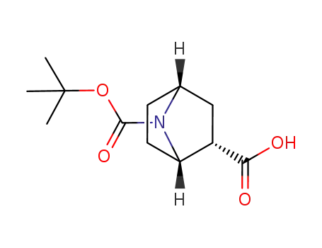 Molecular Structure of 918411-46-8 (2S-7-Aza-bicyclo[2.2.1]heptane-2,7-dicarboxylic acid 7-tert-butyl ester)