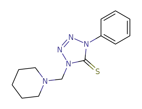 5H-Tetrazole-5-thione, 1,4-dihydro-1-phenyl-4-(1-piperidinylmethyl)-