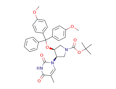 (3S,4R)-1-N-tert-butyloxycarbonyl-3-(4,4'-dimethoxytrityloxy)-4-(thymin-1-yl)-pyrrolidine