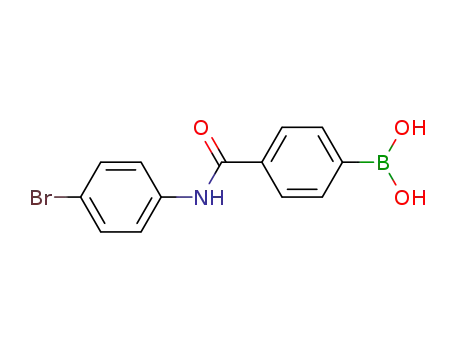 Molecular Structure of 874287-99-7 (4-(4-BROMOPHENYLCARBAMOYL)PHENYLBORONIC ACID)