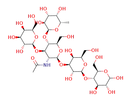 beta-D-Glucopyranose, O-6-deoxy-alpha-L-galactopyranosyl-(1-->4)-O-[beta-D-galactopyranosyl-(1-->3)]-O-2-(acetylamino)-2-deoxy-beta-D-glucopyranosyl-(1-->3)-O-beta-D-galactopyranosyl-(1-->4)-