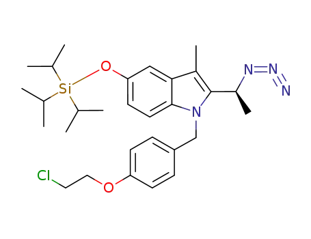 2-(1-azido-ethyl)-1-[4-(2-chloro-ethoxy)-benzyl]-3-methyl-5-triisopropylsilanyloxy-1<i>H</i>-indole