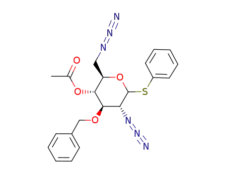 acetic acid 5-azido-2-azidomethyl-4-benzyloxy-6-phenylsulfanyl-tetrahydro-pyran-3-yl ester