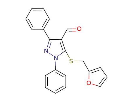 1H-Pyrazole-4-carboxaldehyde, 5-[(2-furanylmethyl)thio]-1,3-diphenyl-