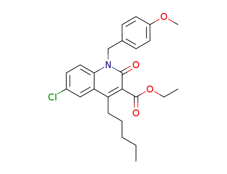 6-chloro-1-(4-methoxy-benzyl)-2-oxo-4-pentyl-1,2-dihydro-quinoline-3-carboxylic acid ethyl ester