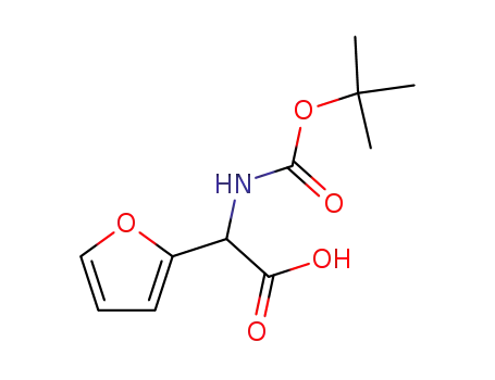 Molecular Structure of 55362-75-9 (BOC-2-AMINO-2-FURANACETIC ACID)