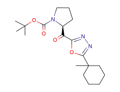 1-Pyrrolidinecarboxylic acid,
2-[[5-(1-methylcyclohexyl)-1,3,4-oxadiazol-2-yl]carbonyl]-,
1,1-dimethylethyl ester, (2S)-