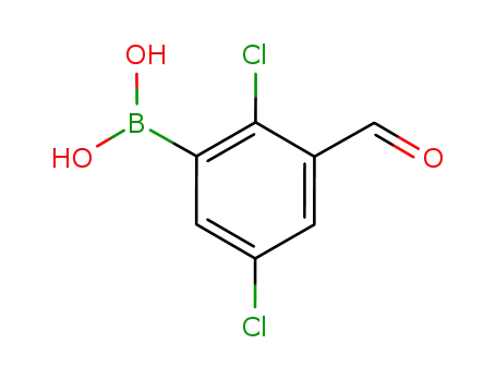 Molecular Structure of 919355-48-9 ((2,5-DICHLORO-3-FORMYLPHENYL)BORONIC ACID)