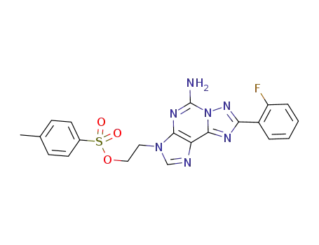 Molecular Structure of 515160-65-3 (toluene-4-sulfonic acid 2-[5-amino-8-(2-fluoro-phenyl)-[1,2,4]triazolo[5,1-<i>i</i>]purin-3-yl]-ethyl ester)