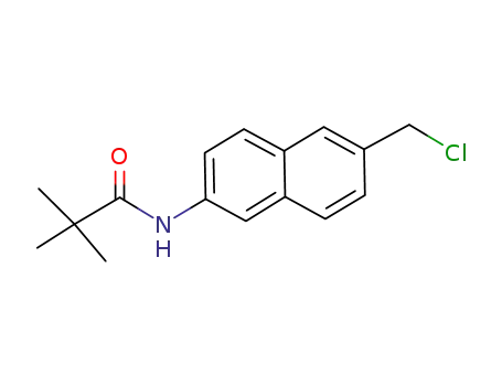 Molecular Structure of 832102-21-3 (Propanamide, N-[6-(chloromethyl)-2-naphthalenyl]-2,2-dimethyl-)