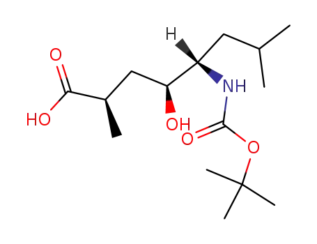 Octanoic acid,
5-[[(1,1-dimethylethoxy)carbonyl]amino]-4-hydroxy-2,7-dimethyl-,
(2R,4S,5S)-