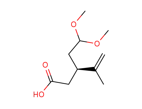 Molecular Structure of 188568-04-9 (4-Pentenoic acid, 3-(2,2-dimethoxyethyl)-4-methyl-, (3R)-)