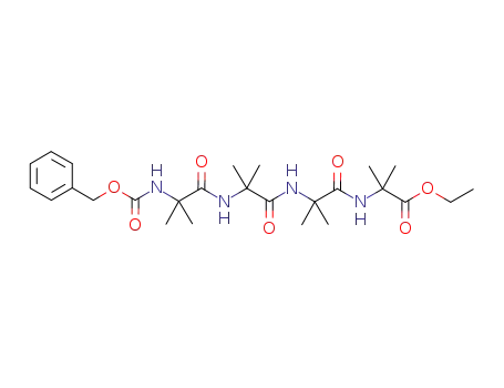 Molecular Structure of 334537-39-2 (ethyl 2-{{2-{{2-{{2-{[(benzyloxy)carbonyl]amino}-2-methyl-1-oxopropyl}amino}-2-methyl-1-oxopropyl}amino}-2-methyl-1-oxopropyl}amino}-2-methylpropanoate)